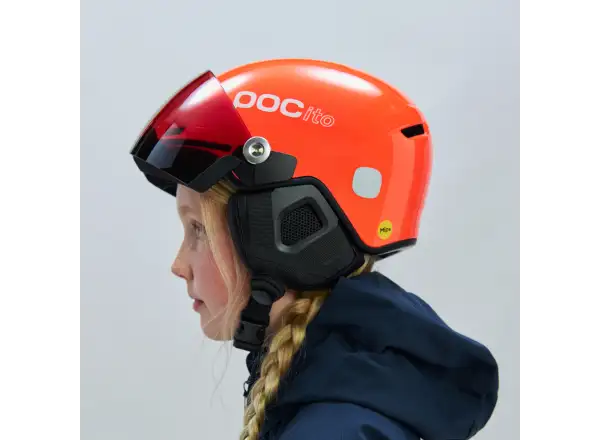 POC POCito Obex Visor children's ski helmet Fluorescent Orange