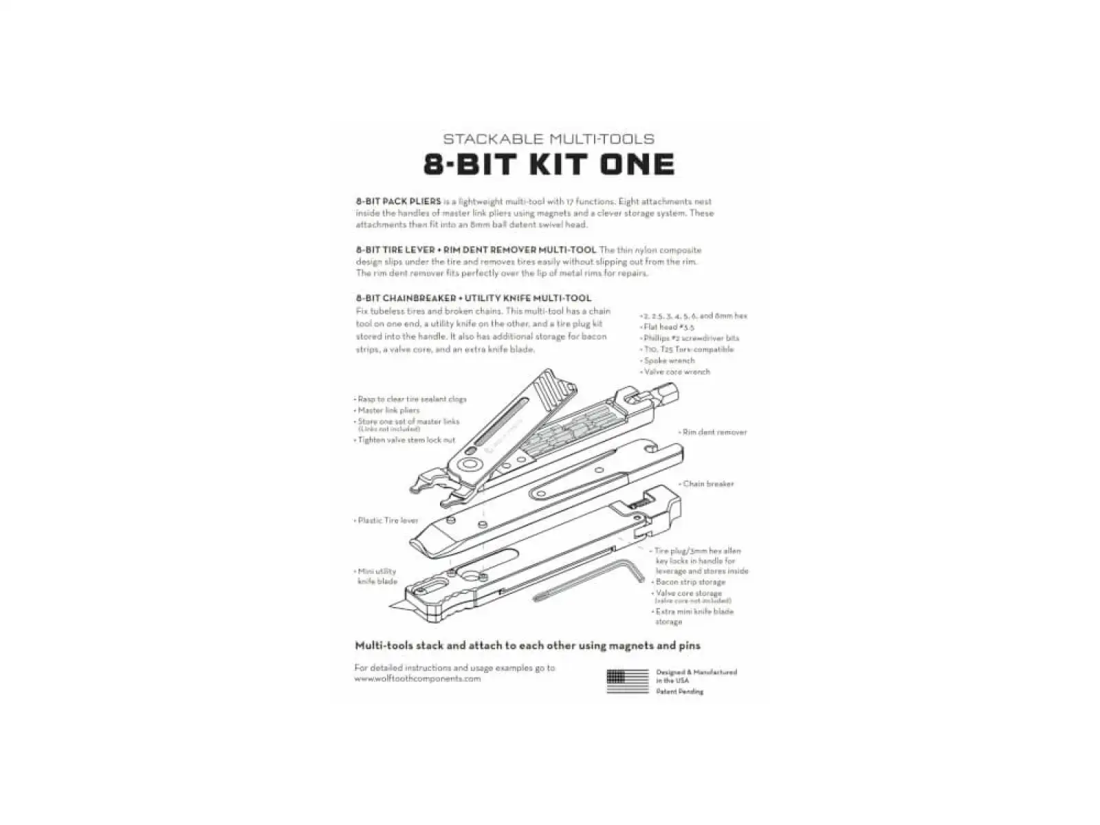 Wolf Tooth 8-BIT Kit One three-piece tool