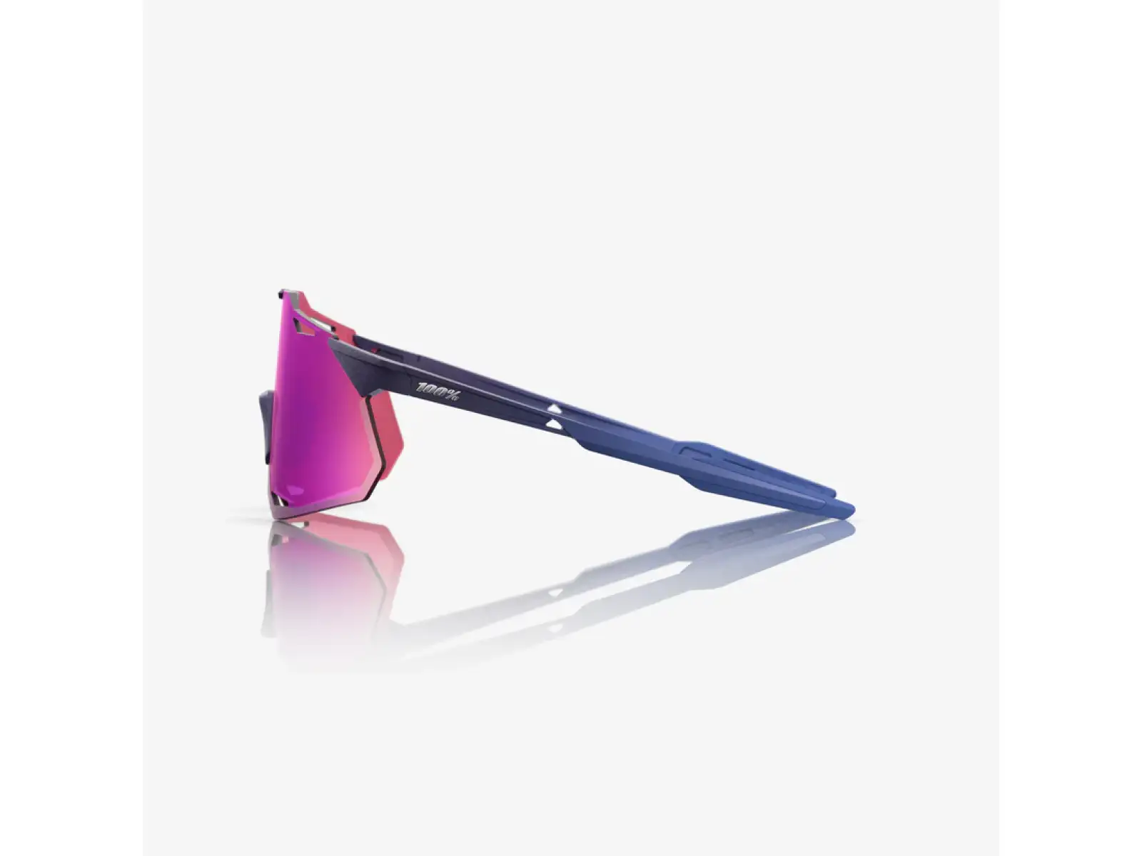 100% Hypercraft XS glasses Satin Storm Metallic/Purple Multilayer Mirror