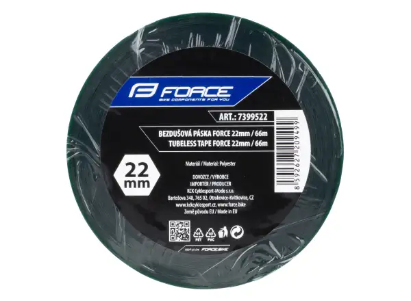 Force Tubeless tape 22 mm x 66 m green