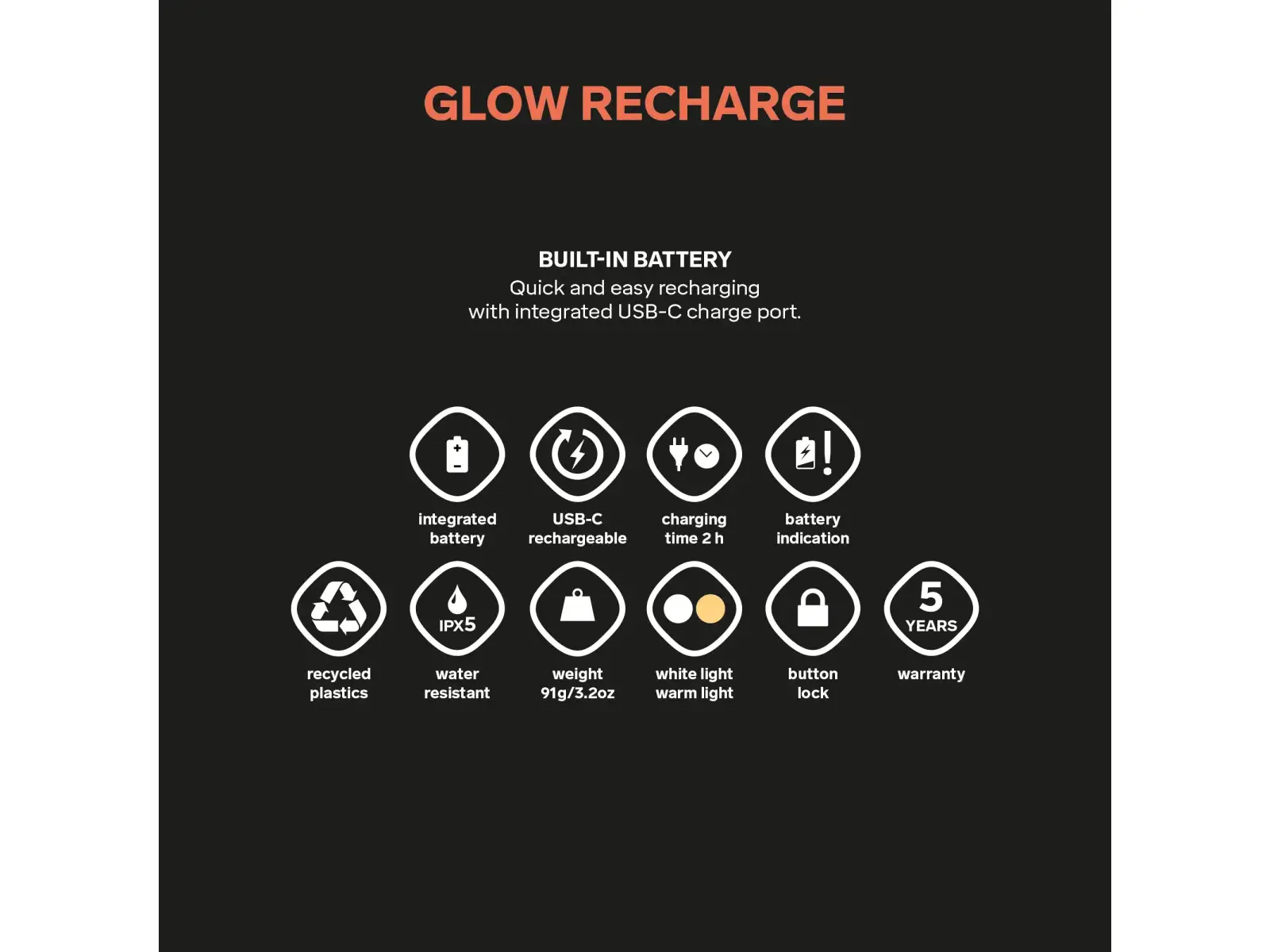 Silva Glow Recharge compact flashlight Yellow
