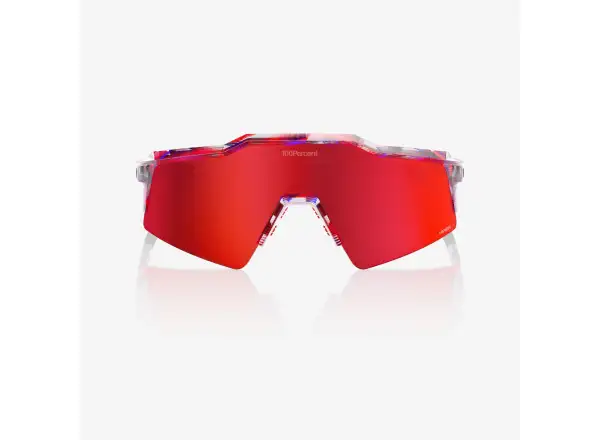 100% Speedcraft SL glasses FDJ Gloss Translucent Red/Blue/HiPER Fire Red Mirror Lens
