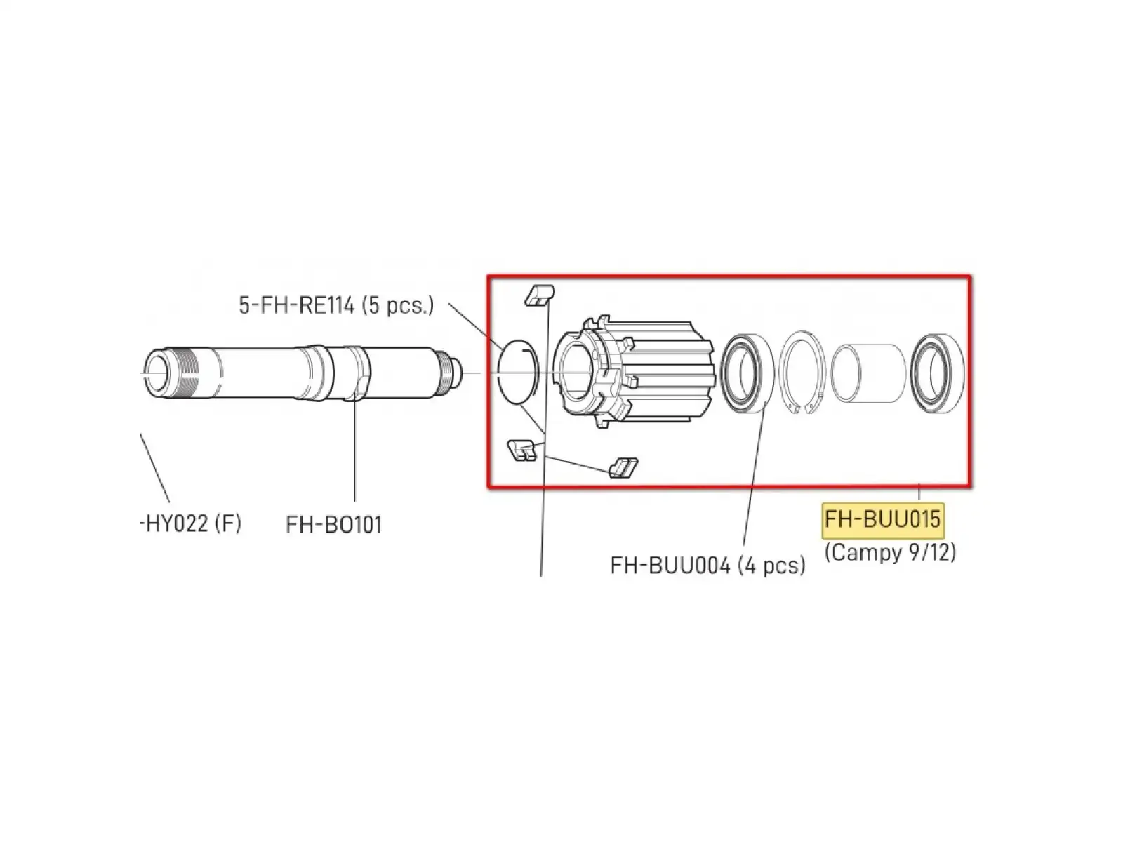 Campagnolo freehub 9/10/11/12sp. for Alu axles