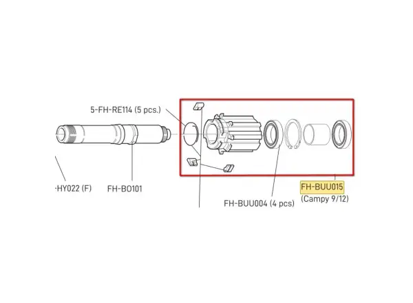 Campagnolo freehub 9/10/11/12sp. for Alu axles