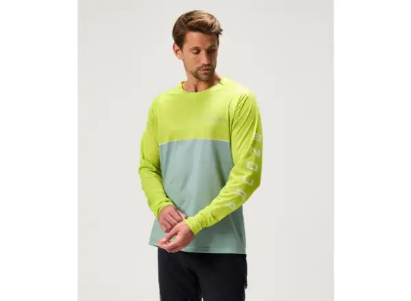 Endura Singletrack Core Printed Tee men's jersey long sleeve Lime Green
