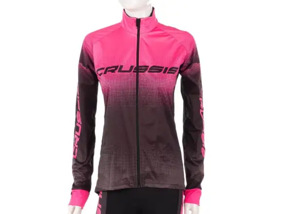 Crussis No-Wind women's cycling jacket black/pink