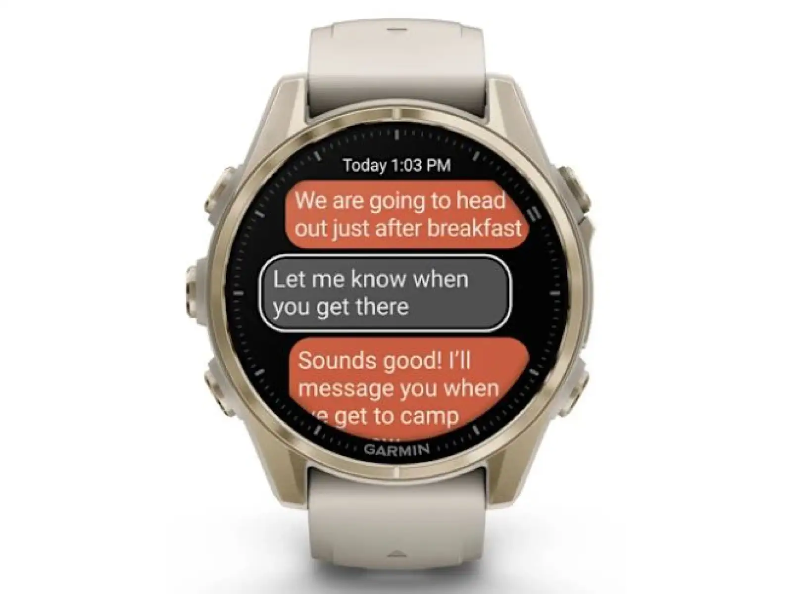 Garmin fenix 8 - 43 mm AMOLED Sapphire smart watch Soft Gold Fog grey