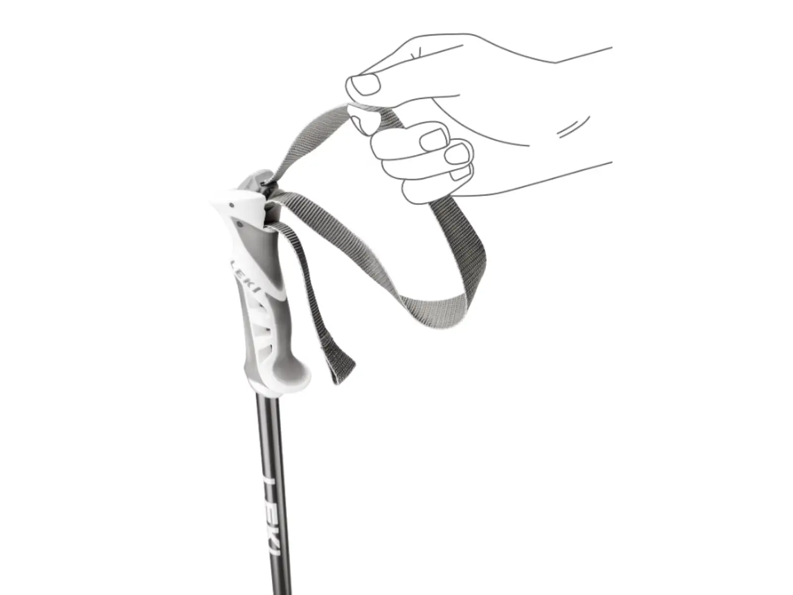 Leki Bliss ski poles Gunmetal/Dark Anthracite/White