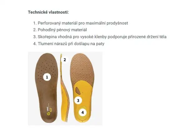 Sidas 3Feet Outdoor High insoles high arch 1 pair