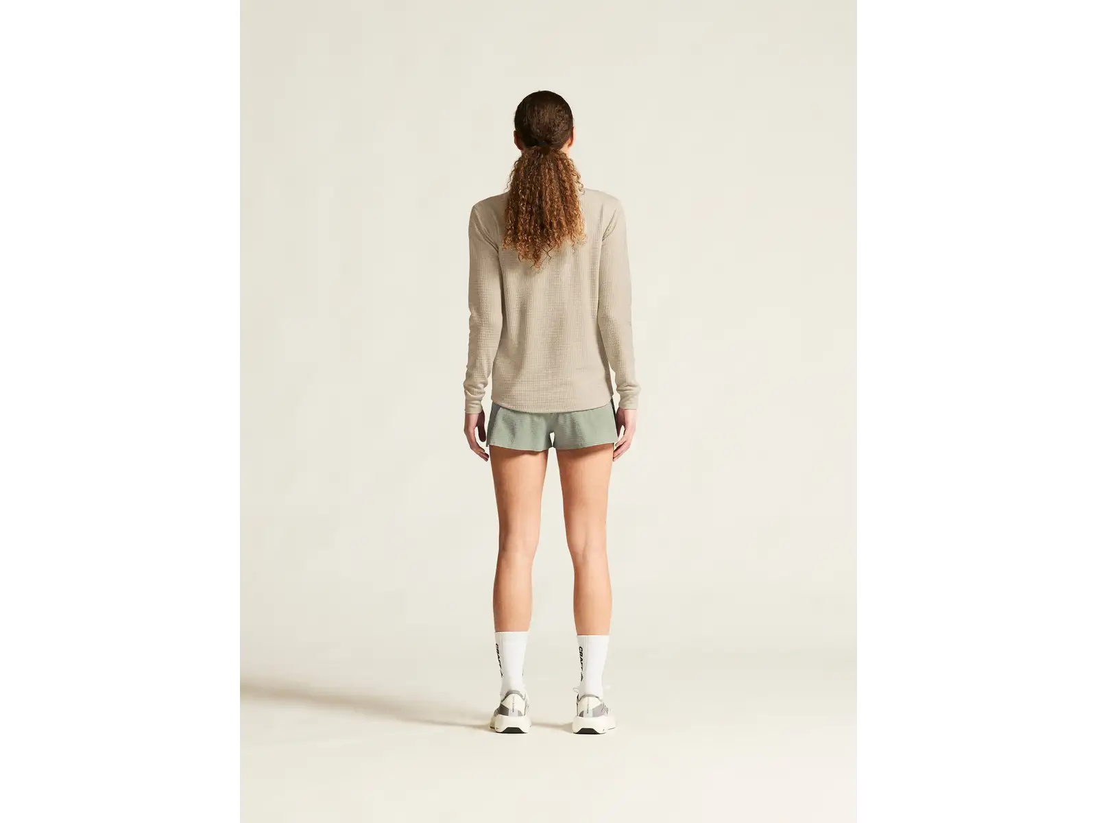 Craf Wool Waffle women's long sleeve shirt beige