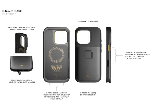 Peak Design G.N.A.R. Case for iPhone 16 Pro Max Black