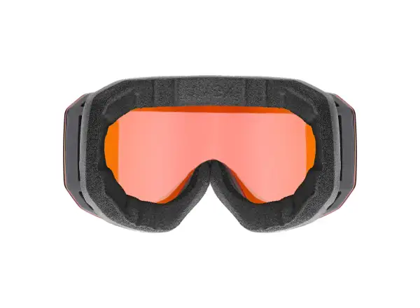 Uvex Evidnt Attract ski goggles black matt/red-orange