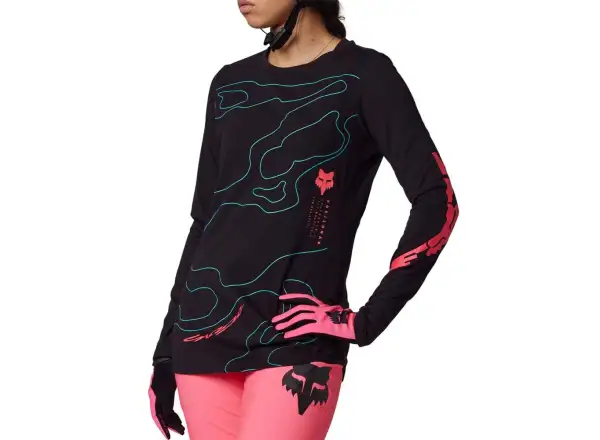 Fox W Ranger Mid Ls Lunar women's jersey long sleeve Black