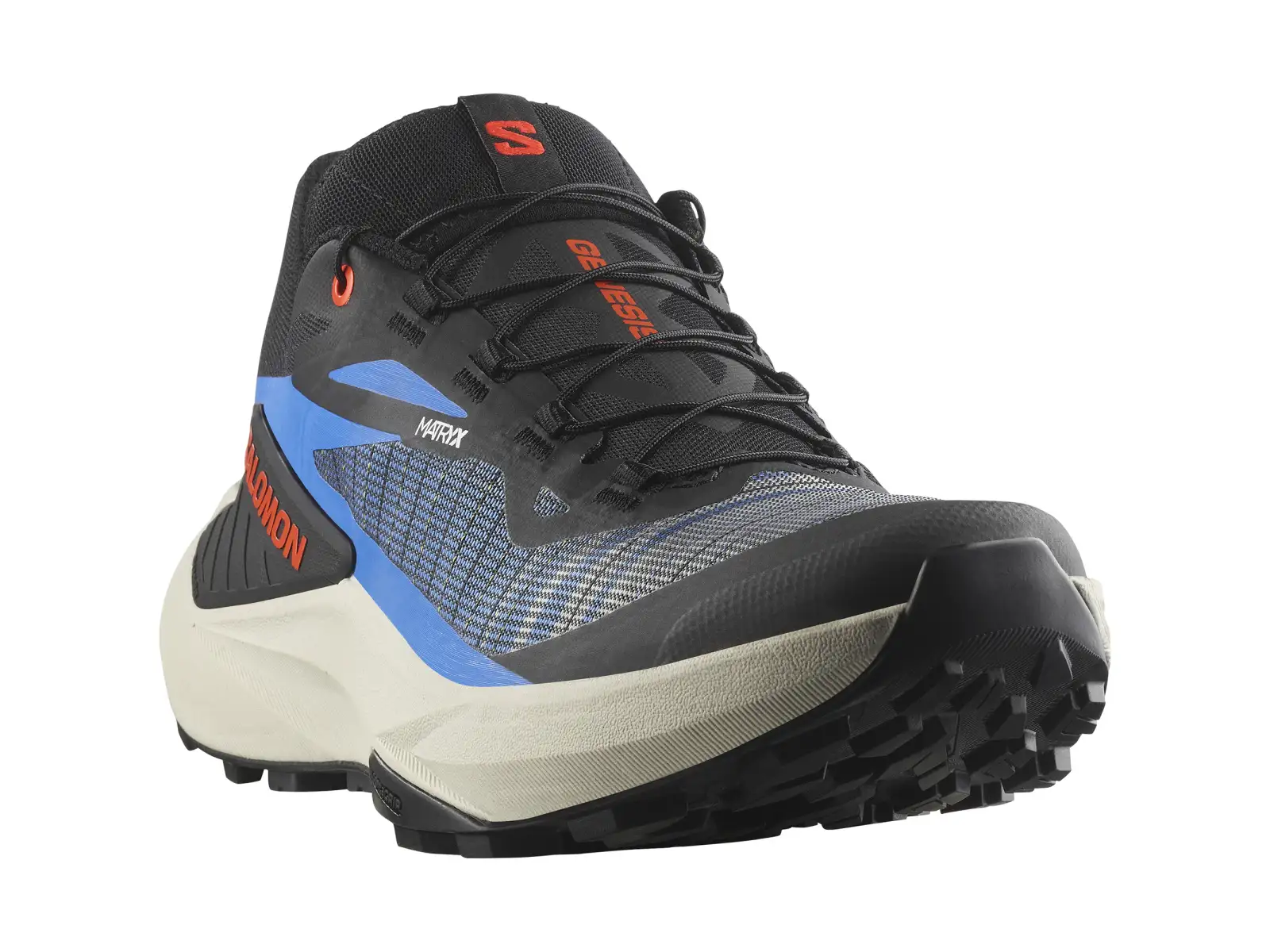 Salomon Genesis men's running shoes Black/French Blue/Cherry Tomato