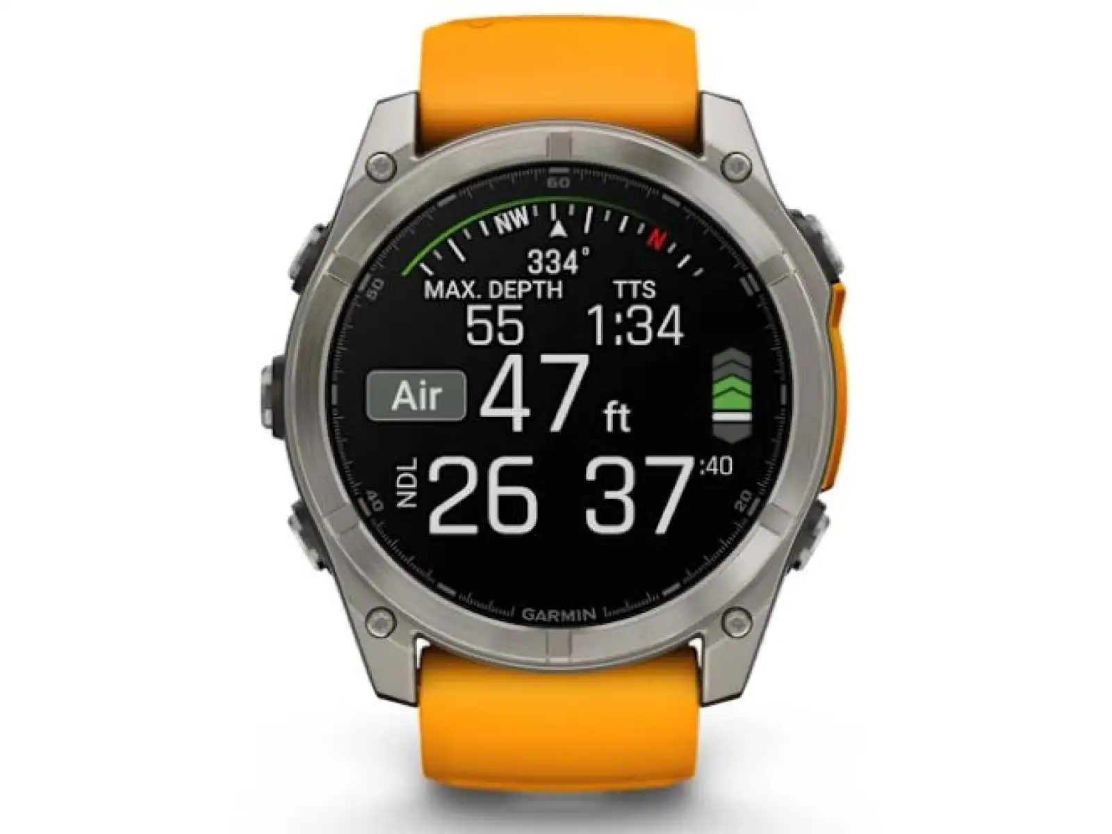 Garmin fenix 8 - 51 mm AMOLED Sapphire smart watch Titanium Orange/Graphite