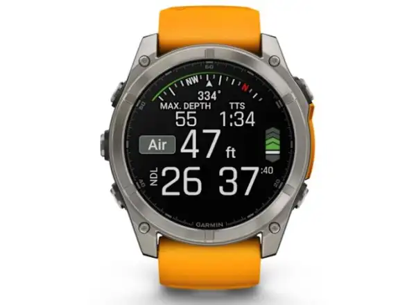 Garmin fenix 8 - 51 mm AMOLED Sapphire smart watch Titanium Orange/Graphite
