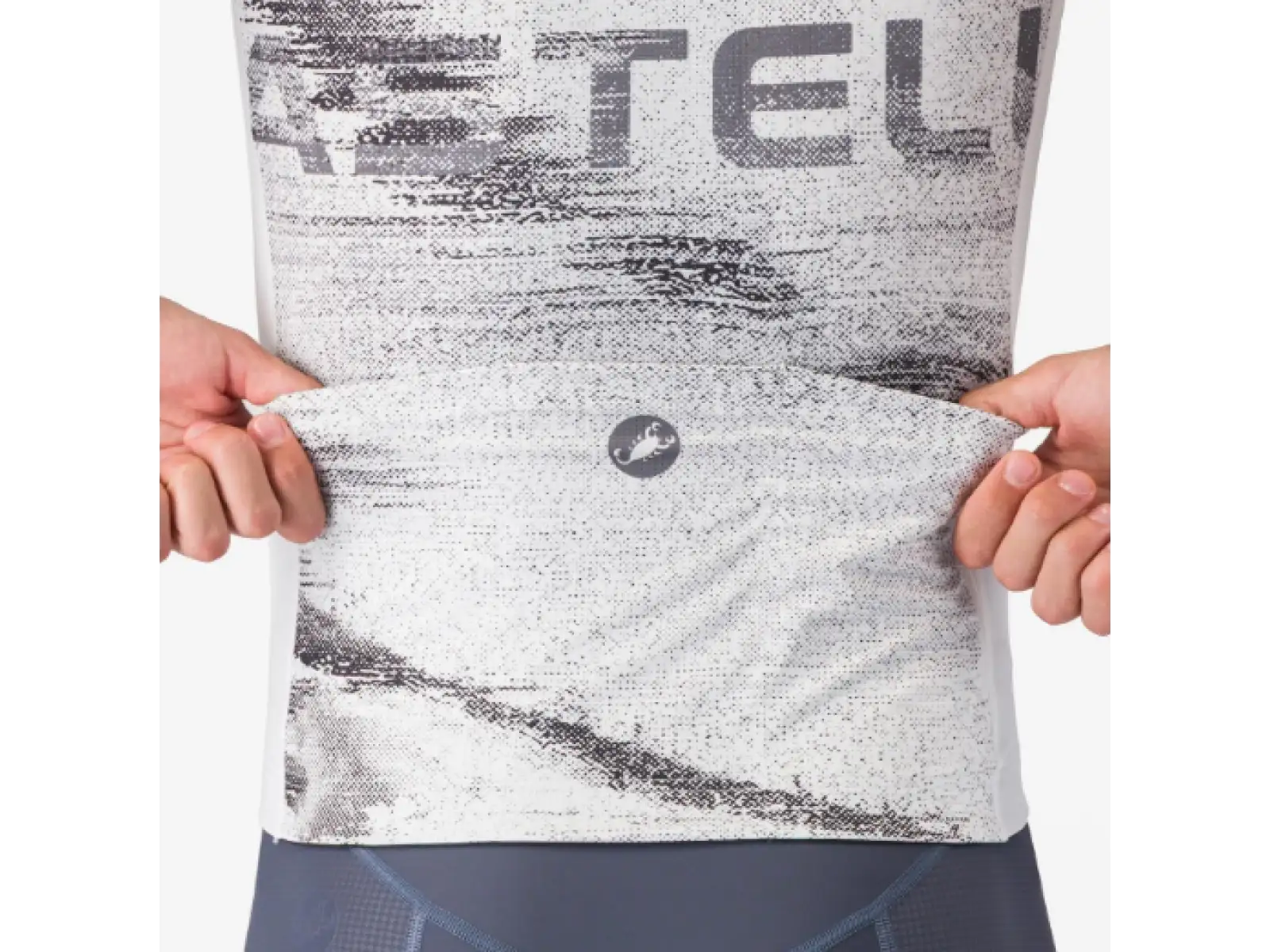 Castelli Stratus Logo men's jersey short sleeve White/Smoky Gray