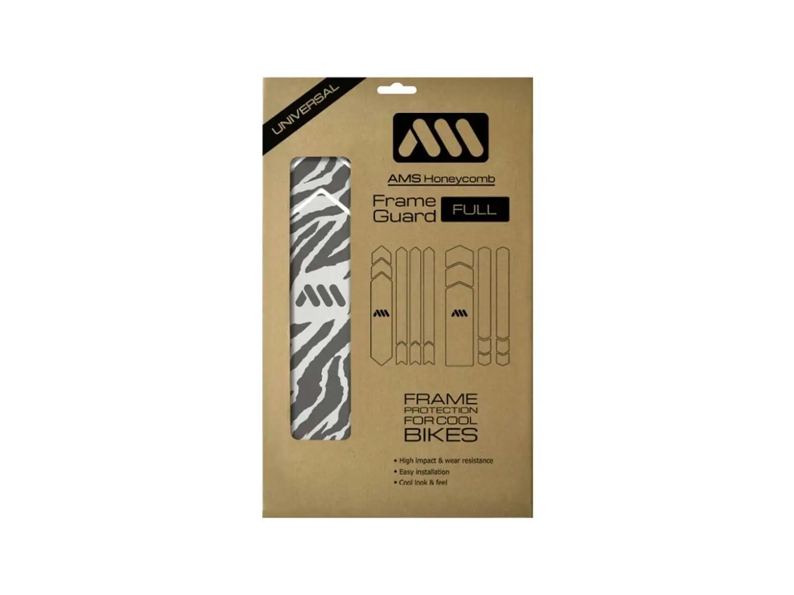 All Mountain Style frame protection stickers Full Zebra Grey