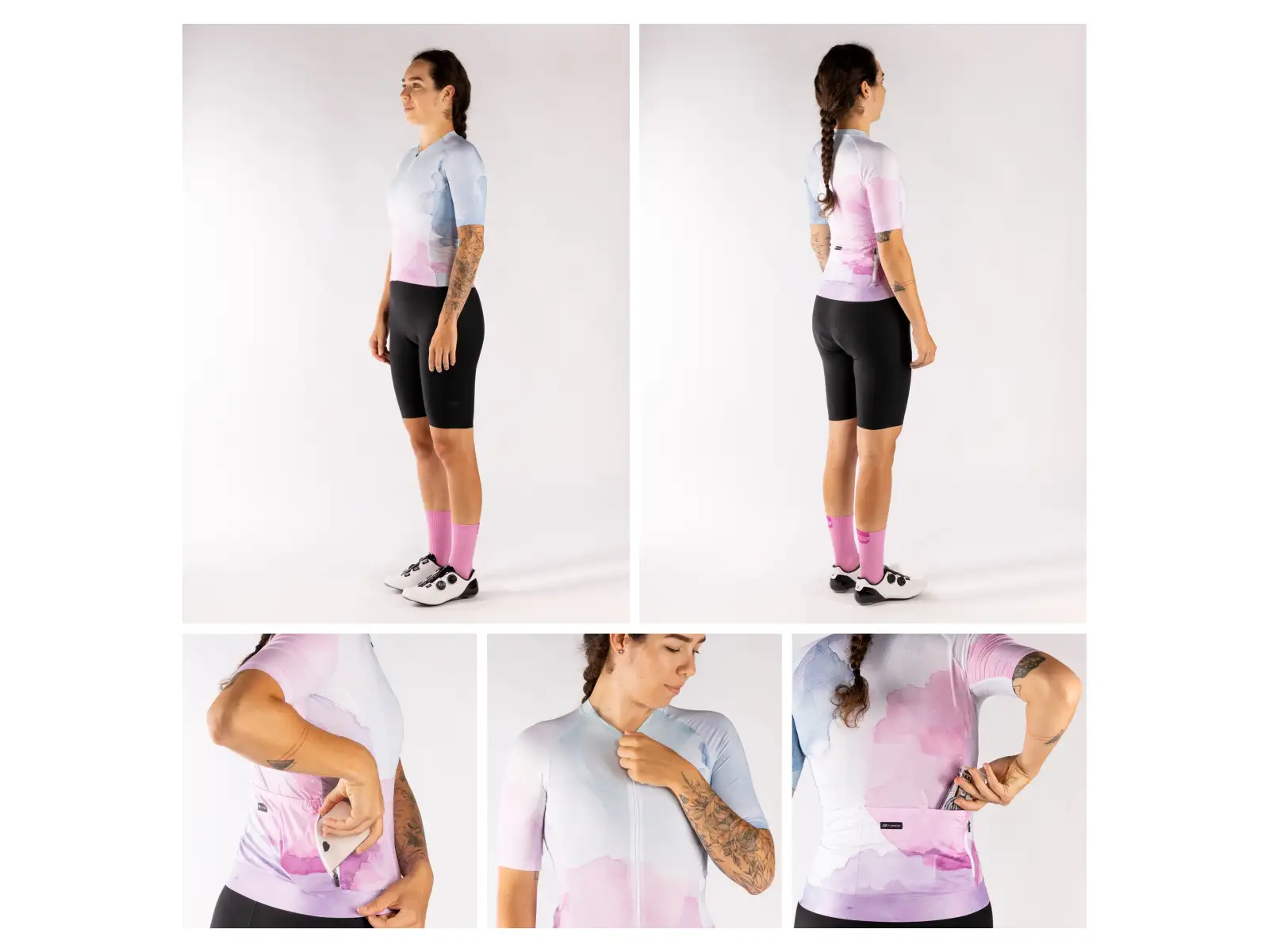 Force Splash Lady women's jersey short sleeve pink/blue