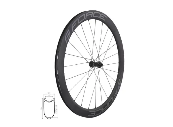 Force Team SP Carbon Disc road spoked wheel 12x100 mm, 50 mm front