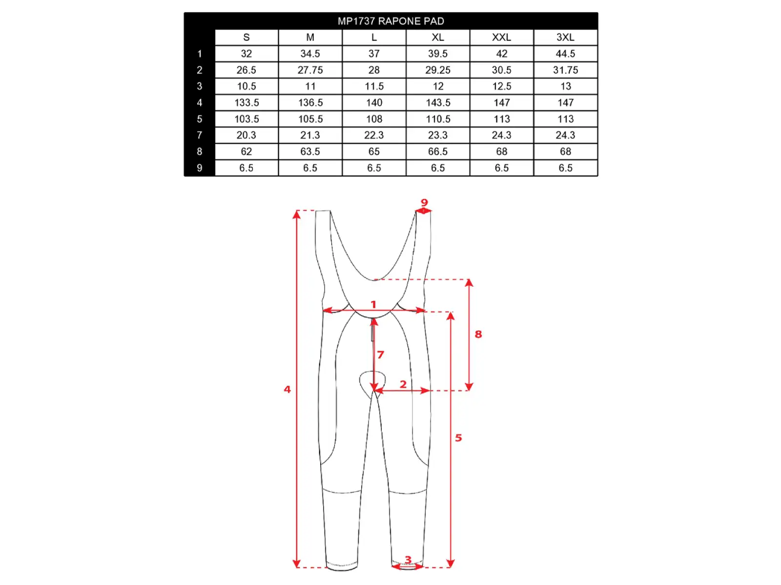 Silvini Rapone Pad MP1737 men's bib shorts cycling pad Black/Cloud