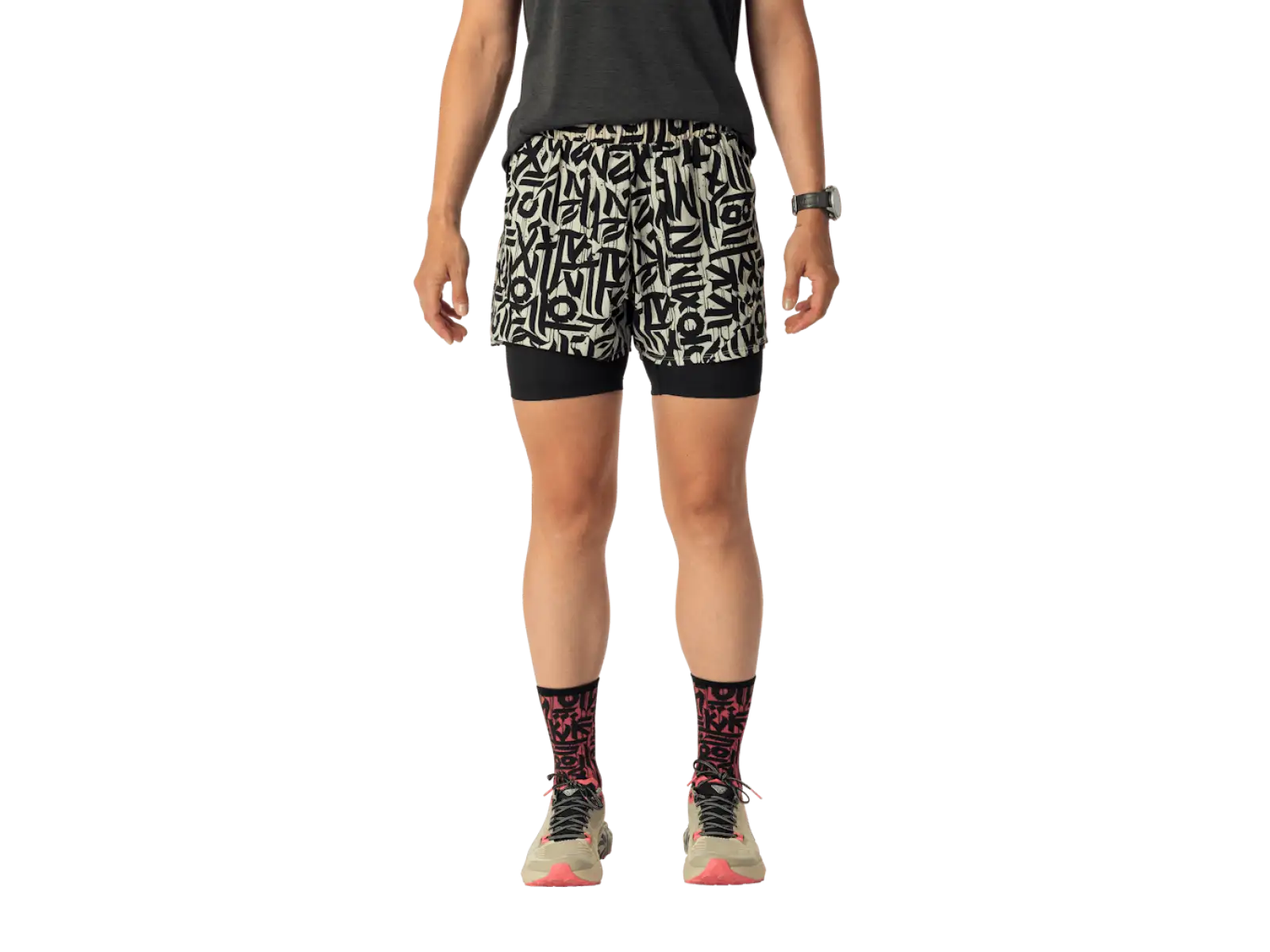 Dynafit Trail 2in1 women's running shorts Overcast