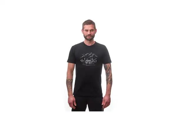 Sensor Merino Active PT Van Life men's shirt short sleeve Black
