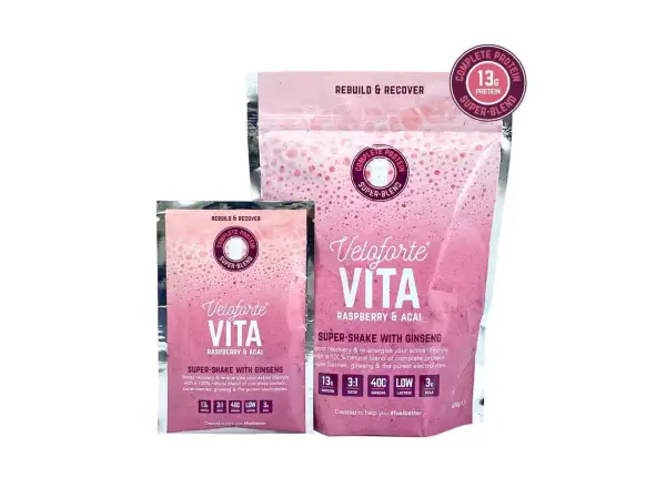 Veloforte Vita Recovery Protein Shake 10 pack recovery drink Raspberry & Acai