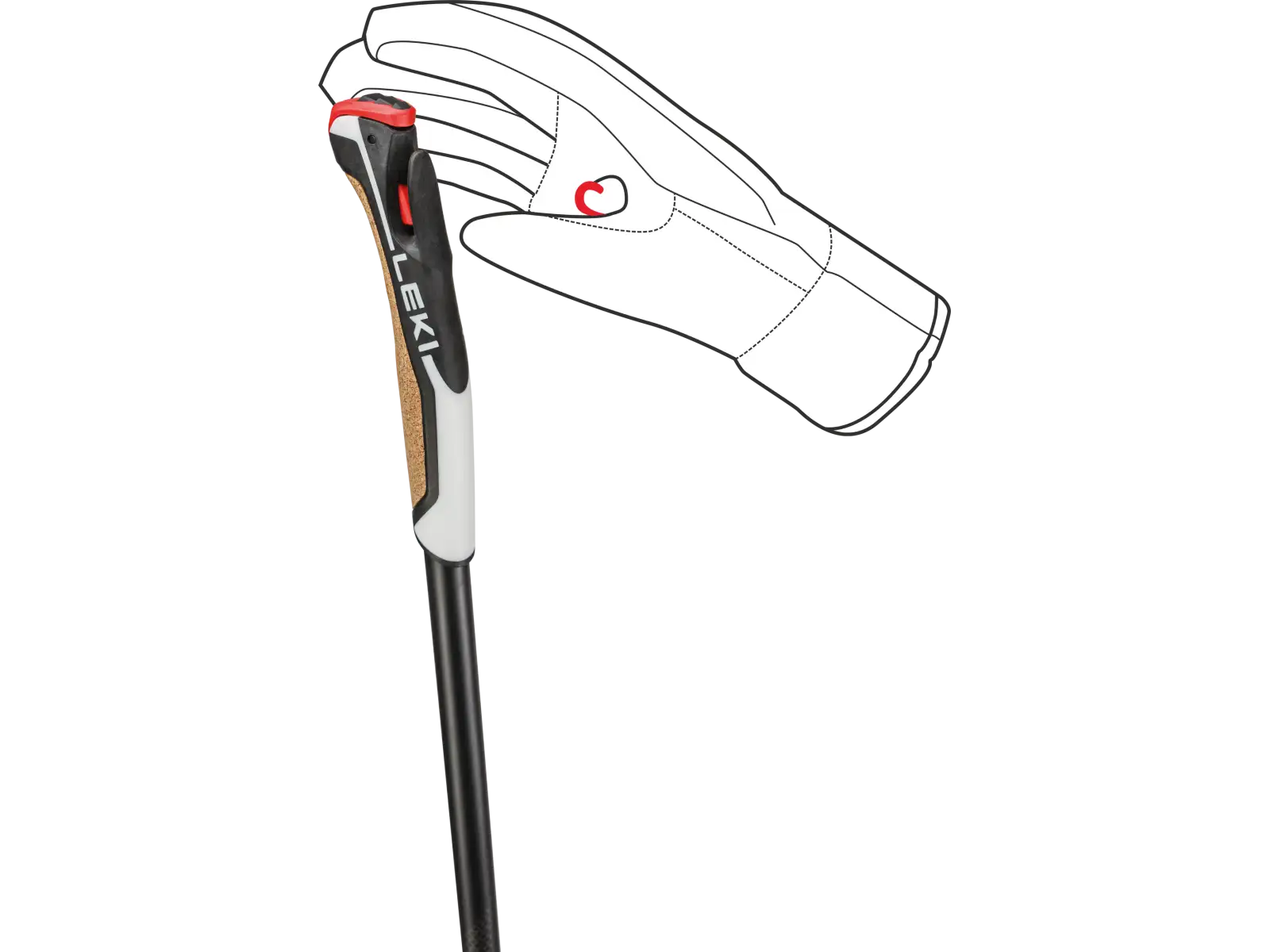 Leki PRC 750 running poles Black-white-dark Anthracite