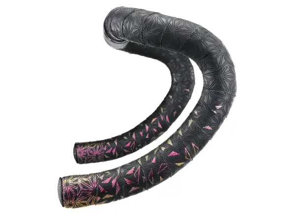 Supacaz Super Sticky Kush Star Fade handlebar tape Fire Refractor/Black Star Plugz