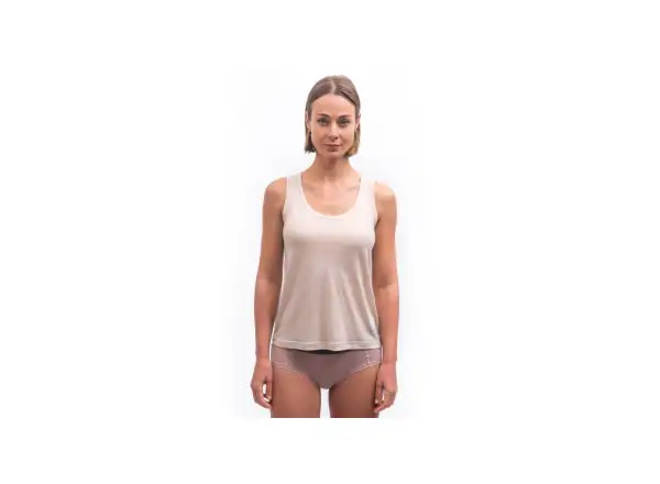 Sensor Merino Lite women's sleeveless shirt Mottled Beige