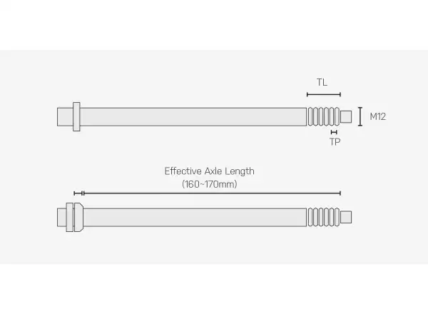 Topeak axle for rack Zi:RAK Thru- 12x1.0 mm