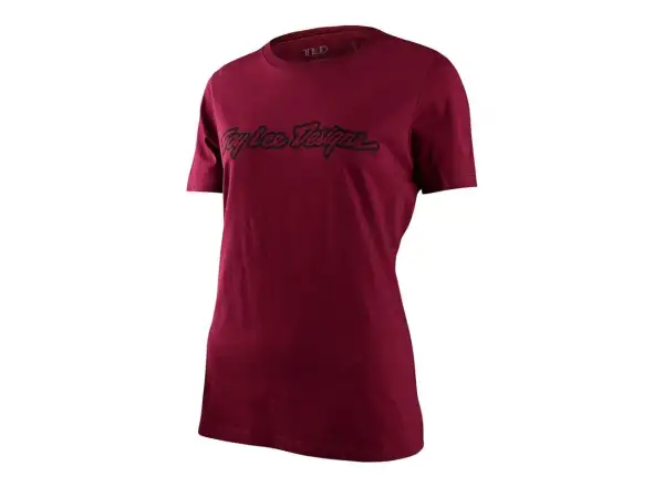 Troy Lee Designs Signature Women's T-shirt Short Sleeve Maroon