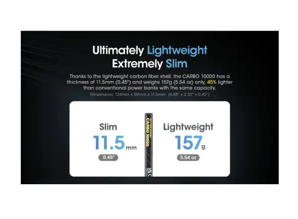 Nitecore powerful Powerbank CARBO 10000, USB-C, 10000 mAh