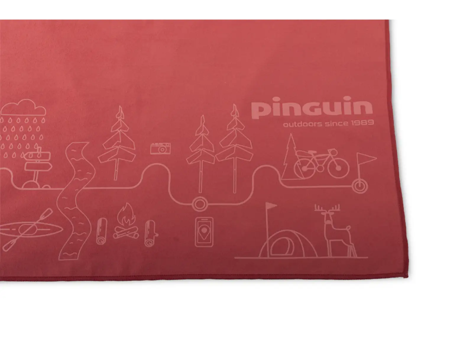 Pinguin towel L map red