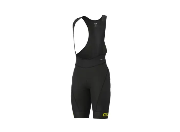 Alé R-EV1 Agonista Plus men's shorts with pad and suspenders black/fluo yellow