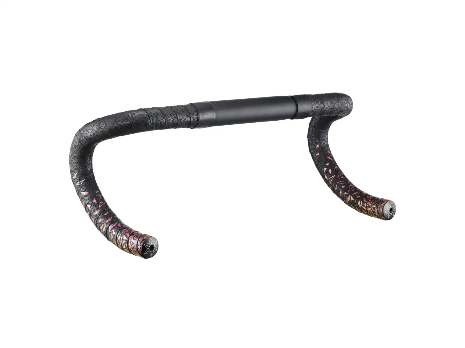 Supacaz Super Sticky Kush Star Fade handlebar tape Fire Refractor/Black Star Plugz