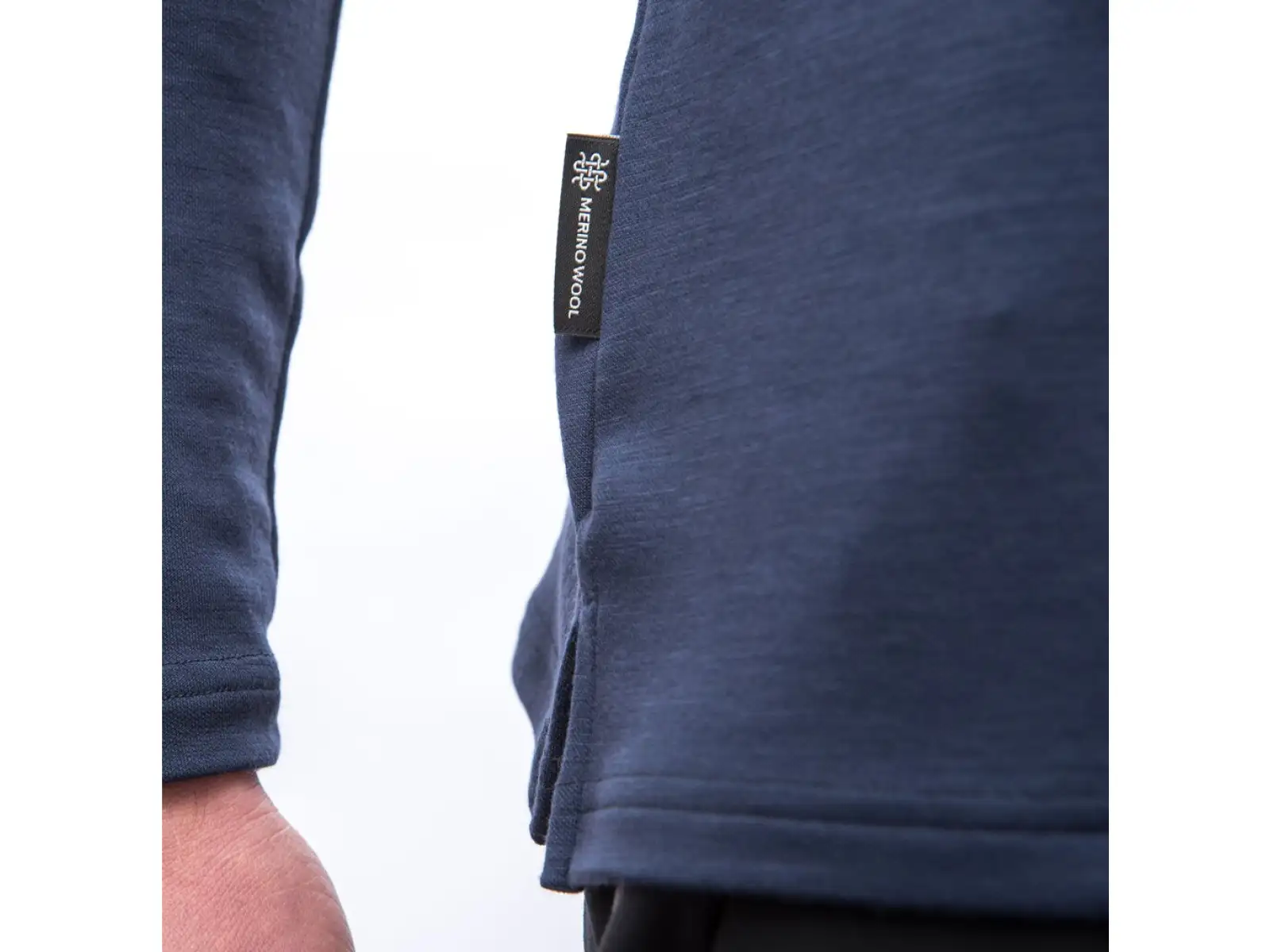 Sensor Merino Blend Typo men's long sleeve T-shirt Deep Blue