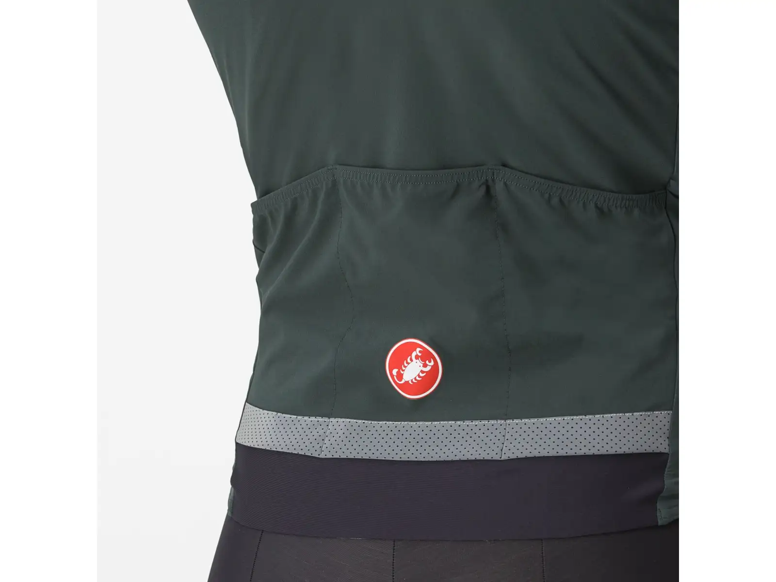 Castelli Beta RoS men's jacket Rover Green/Red Orange