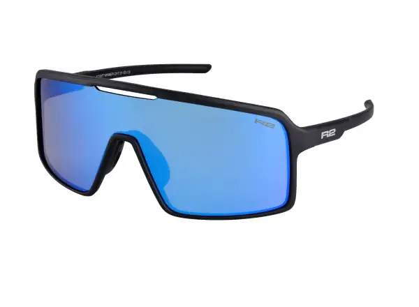 R2 Winner sunglasses matte black/smoky/blue chrome