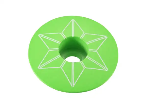 Supacaz Star Capz Powder Coated headset cap Neon Green