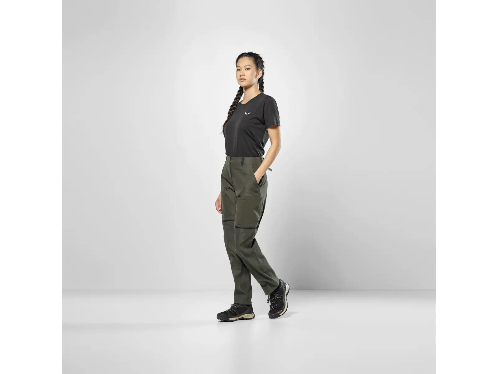 Salewa Puez Hemp/DST 2/1 women's trousers Dark Olive