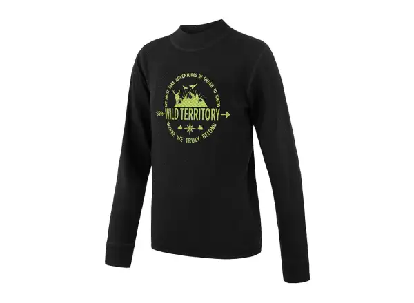 Sensor Merino DF Territory children's long sleeve shirt black
