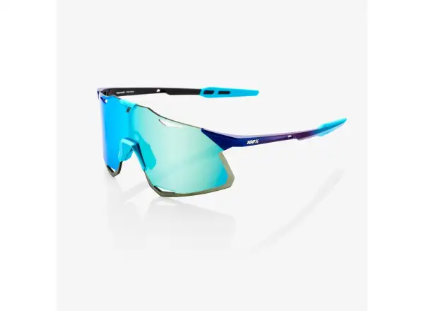 100% Hypercraft Matte Metallic Into the Fade/Blue Topaz Multilayer Mirror Sunglasses