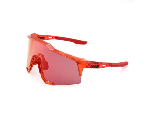 100% Speedcraft Gloss Translucent Red/Hiper Red Mirror LTD Sagan Sunglasses