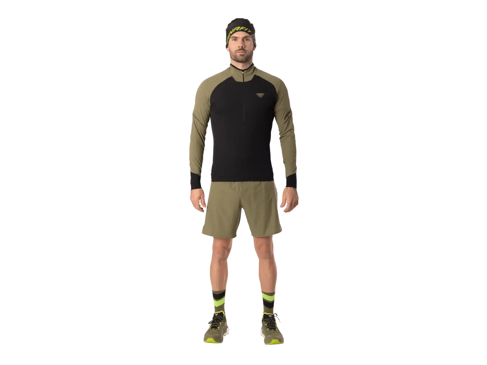 Dynafit Alpine Zip men's running shirt long sleeve Military green/0910