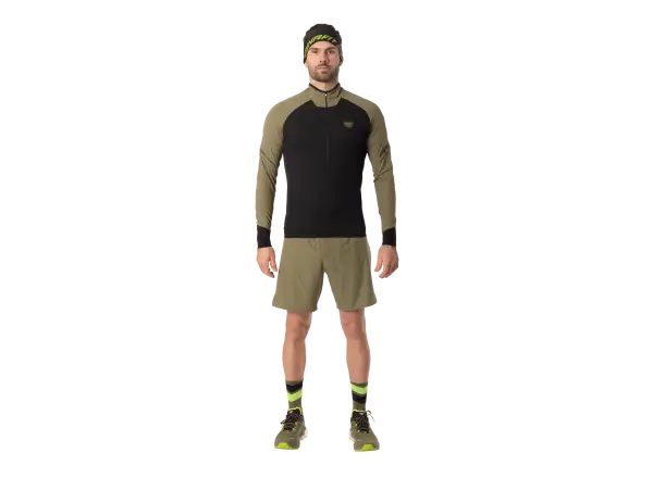 Dynafit Alpine Zip men's running shirt long sleeve Military green/0910