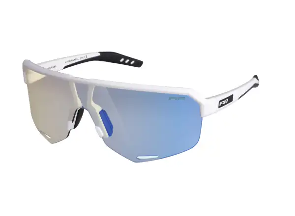 R2 Fluke sunglasses glossy white/photochromic gray/blue chrome
