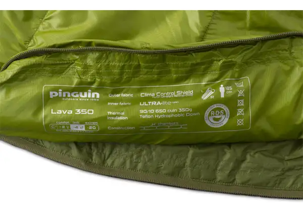 Pinguin Lava 350 sleeping bag 185 cm blue