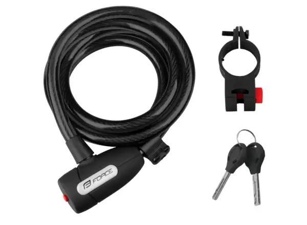 Force Lux lock spiral 180cm/12mm 1 holder black